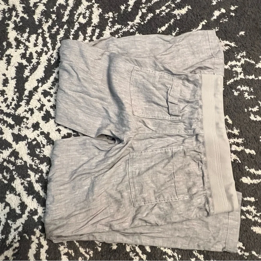 Lou & Grey for Loft Pants Womens Small Gray Linen Blend Casual Elastic Pull On
